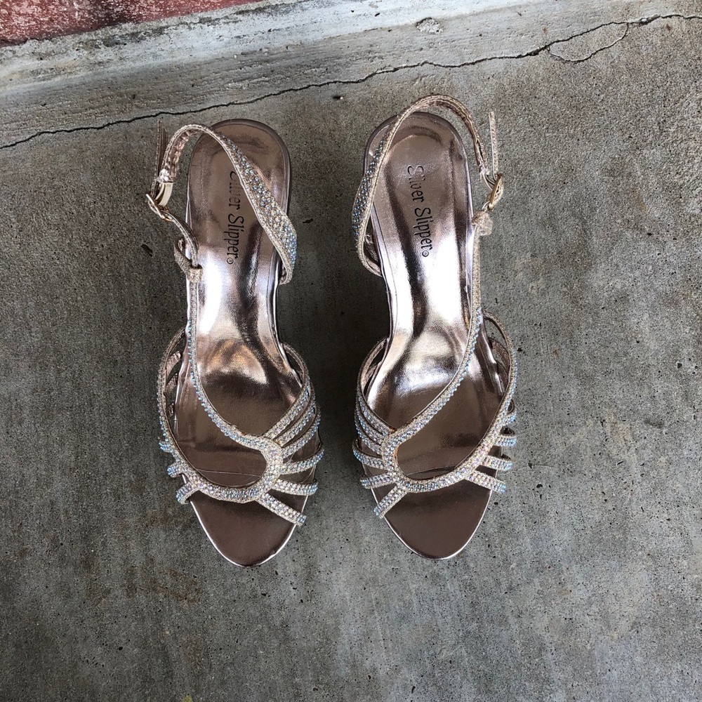 Silver Slipper High Heel